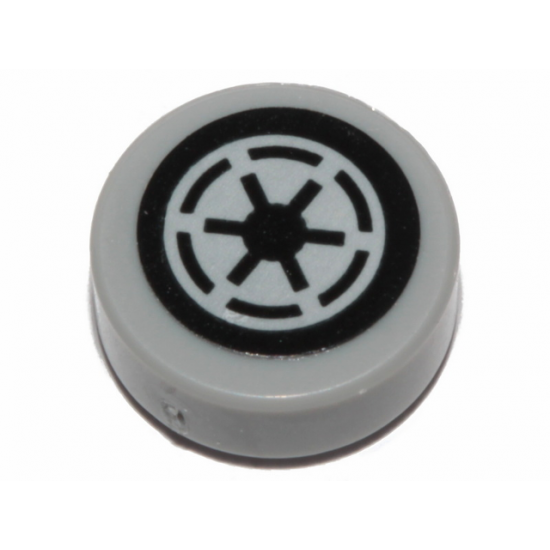 Tile, Round 1 x 1 with SW Emblem of the Galactic Republic with 6 Spokes Pattern (Sticker) - Set 75281