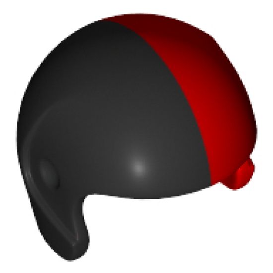 Minifigure, Headgear Helmet Sports with Black Right Side Pattern