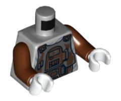 Torso SW Armor Plates Pattern (Dengar) / Reddish Brown Arms / White Hands