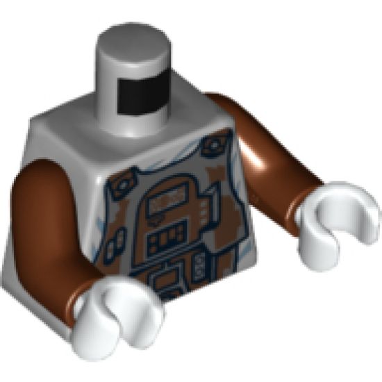 Torso SW Armor Plates Pattern (Dengar) / Reddish Brown Arms / White Hands