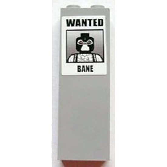 Brick 1 x 2 x 5 with 'WANTED BANE' Pattern (Sticker) - Set 7787