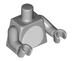 Torso with White Stomach Pattern / Light Bluish Gray Arms / Light Bluish Gray Hands
