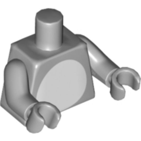 Torso with White Stomach Pattern / Light Bluish Gray Arms / Light Bluish Gray Hands