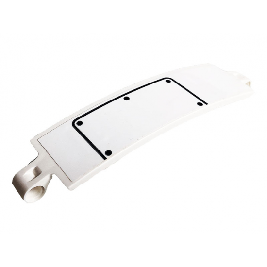 Technic, Panel Curved 3 x 13 with 5 Black Dots and Access Hatch Line on White Background Pattern (Sticker) - Set 42096
