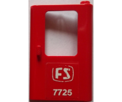 Door 1 x 4 x 5 Train Right with White 'FS 7725' Pattern (Sticker) - Set 7725