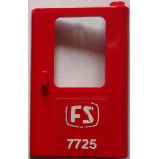 Door 1 x 4 x 5 Train Right with White 'FS 7725' Pattern (Sticker) - Set 7725