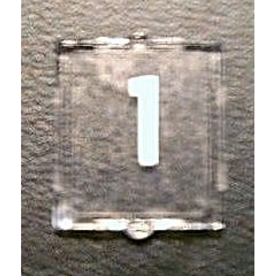 Glass for Window 1 x 2 x 2 with White Number 1 Pattern (Sticker) - Set 10233