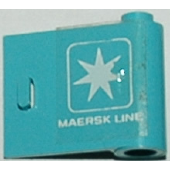 Door 1 x 3 x 2 Right with White 'MAERSK LINE' and Maersk Logo Pattern (Sticker) - Set 1552-1