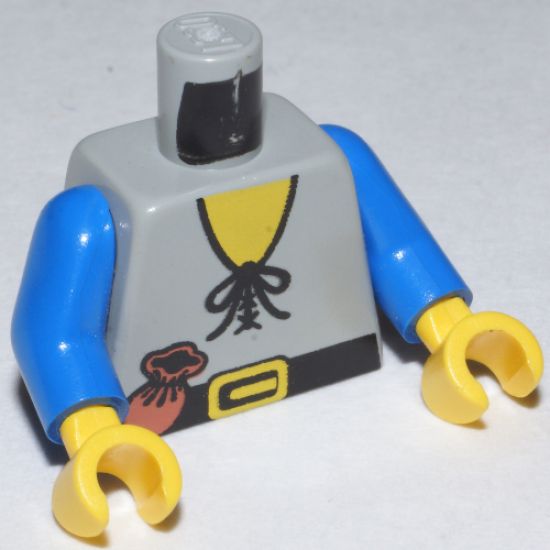 Torso Castle Forestman Tie Shirt and Purse Pattern / Blue Arms / Yellow Hands