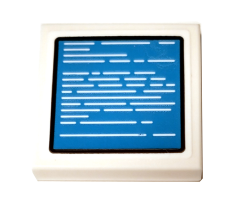 Tile 2 x 2 with Computer Monitor with Blue Screen and White Text Pattern (Sticker) - Set 75936