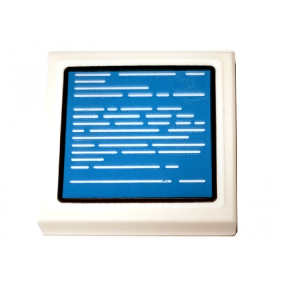 Tile 2 x 2 with Computer Monitor with Blue Screen and White Text Pattern (Sticker) - Set 75936