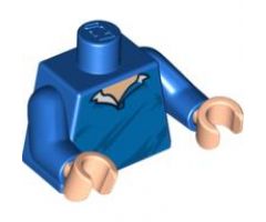 Torso Speed Racer Pullover Open Collar, Diagonal Wrinkles Pattern / Blue Arms / Light Nougat Hands