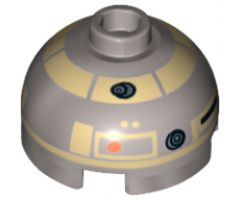 Brick, Round 2 x 2 Dome Top with Tan Pattern (Astromech Droid)