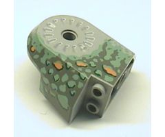 Animal, Body Part Dinosaur Middle Quarter with Pin Holes, Set 6722 Pattern - Dark Gray, Sand Green, Medium Orange, and Dark Green Spotted