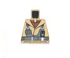 Torso SW Naboo Fighter Jacket with Reddish Brown Undershirt and Dark Bluish Gray Harness Pattern