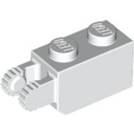 Hinge Brick 1 x 2 Locking with 2 Fingers Vertical End, 9 Teeth
