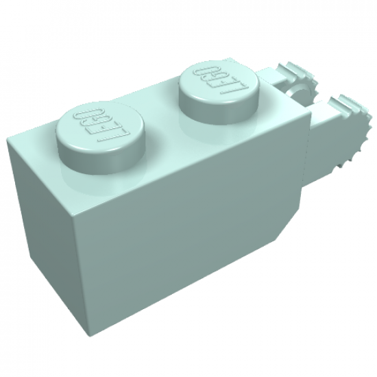Hinge Brick 1 x 2 Locking with 2 Fingers Vertical End, 9 Teeth