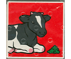 Duplo, Tile 2 x 2 x 1 with Cow Mosaic Picture 11 Pattern (Set 1078)