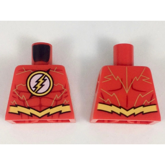 Torso Yellow Lightning Bolt in Yellow Circle, Jagged Yellow Belt, Gold Streaks Pattern