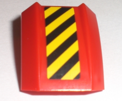 Slope, Curved 2 x 2 Lip with Black and Yellow Danger Stripes Pattern Right (Sticker) - Set 7733