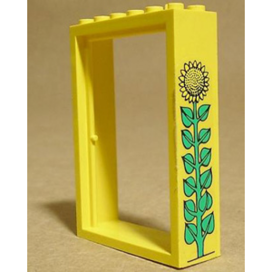 Door, Frame 2 x 6 x 7 with Sunflower Pattern (Sticker) - Set 3674