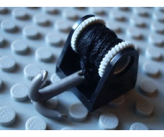 String Reel / Winch 2 x 2 Complete with String and Dark Gray Grappling Hook