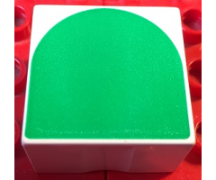 Duplo, Tile 2 x 2 x 1 with Shape Green Inverse Arch Pattern