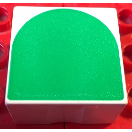 Duplo, Tile 2 x 2 x 1 with Shape Green Inverse Arch Pattern