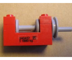 String Reel / Winch 2 x 4 x 2 (Light Gray Drum) with '240457' and 'P' and 't 1880 kg' Pattern on Both Sides (Stickers) - Set 4555