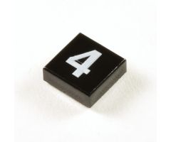Tile 1 x 1 with Black Number 4 Pattern