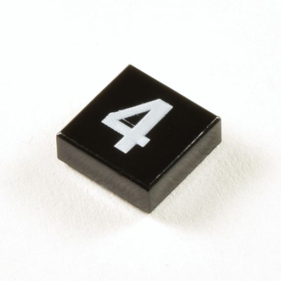 Tile 1 x 1 with Black Number 4 Pattern