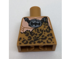 Torso Batman Muscles Outline with Animal Print Top and Stone Batman Logo Pendant Pattern
