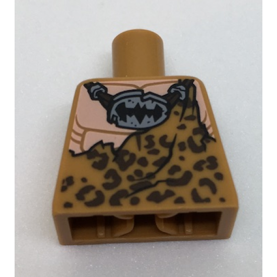 Torso Batman Muscles Outline with Animal Print Top and Stone Batman Logo Pendant Pattern