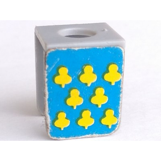 Minifigure, Body Wear Vest with Yellow Cloves on Blue Background Pattern (Stickers) - Sets 375 / 6075