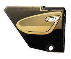 Technic, Panel Fairing #13 Large Short Smooth, Side A with Dark Tan Inside Door Pattern (Sticker) - Set 42083