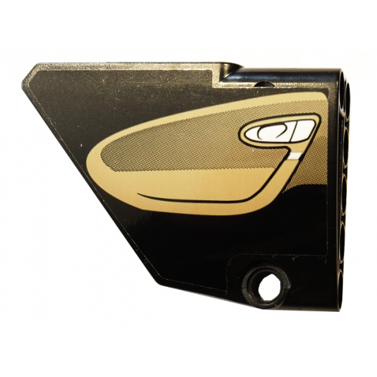 Technic, Panel Fairing #13 Large Short Smooth, Side A with Dark Tan Inside Door Pattern (Sticker) - Set 42083