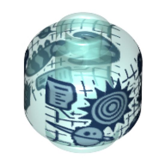 Minifigure, Head without Face Systar System Stellar Map Pattern - Hollow Stud