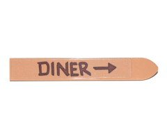 Minifigure, Utensil Ski 6L with Reddish Brown 'DINER' and Arrow Pattern (Sticker) - Set 70840
