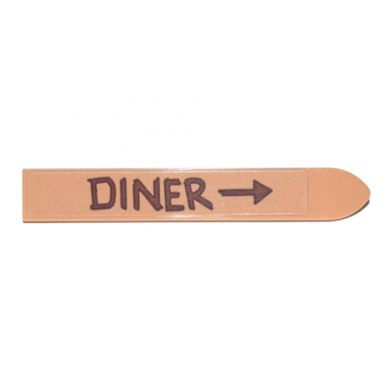 Minifigure, Utensil Ski 6L with Reddish Brown 'DINER' and Arrow Pattern (Sticker) - Set 70840