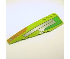 Wedge 12 x 3 Left with Silver, Green, Orange Pattern (Set 7133)