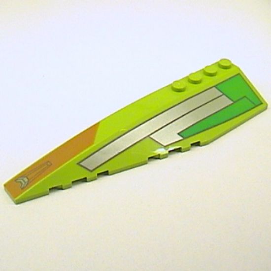 Wedge 12 x 3 Left with Silver, Green, Orange Pattern (Set 7133)