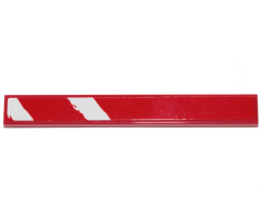 Tile 1 x 8 with 2 Rugged White Diagonal Stripes on Red Background Pattern (Sticker) - Set 75254