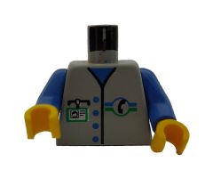 Torso Telephone Logo, 4 Blue Buttons Pattern / Blue Arms / Yellow Hands