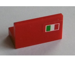 Panel 1 x 2 x 1 with Italian Flag on Red Background Pattern Model Right Side (Sticker) - Set 8654 / 8375 / 8673