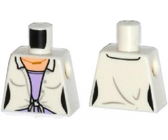 Torso Female Blouse with Knot over Lavender Shirt and Gold Necklace Pattern