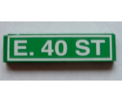 Tile 1 x 4 with 'E. 40 ST' Pattern (Sticker) - Set 4850