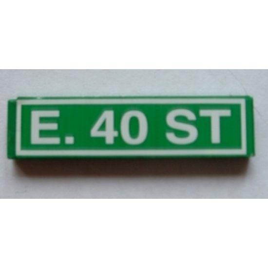 Tile 1 x 4 with 'E. 40 ST' Pattern (Sticker) - Set 4850
