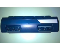 Technic, Panel Curved 11 x 3 with 10 Pin Holes through Panel Surface with White Stripe Pattern Model Left Side (Sticker) - Set 41999