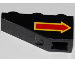 Slope, Inverted 33 3 x 1 with Red Arrow Backwards Pattern Left (Sticker) - Set 8485