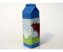 Scala Accessories Carton Milk, Label with Brown Cow in Pasture Pattern (Sticker) - Set 3115